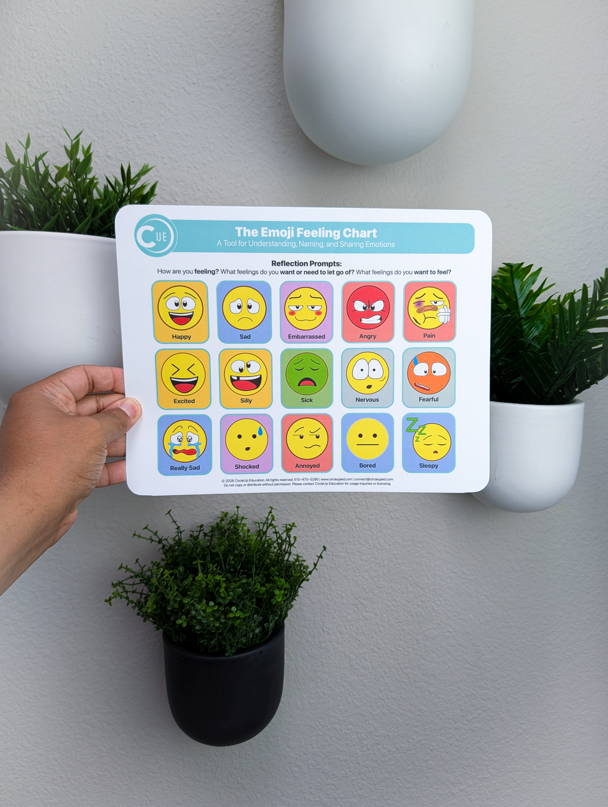 Emoji Emotions Chart Bulk Packs, 8.5 x 11 Soft-Touch Laminated Emotional Check-In Charts
