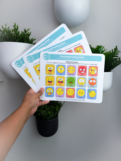 Emoji Emotions Chart 3 Pack, 8.5 x 11 Soft-Touch Laminated Emotional Check-In Charts - 2026 Edition