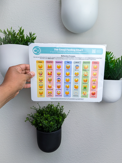 Emoji Emotions Chart 3 Pack, 8.5 x 11 Soft-Touch Laminated Emotional Check-In Charts - 2026 Edition
