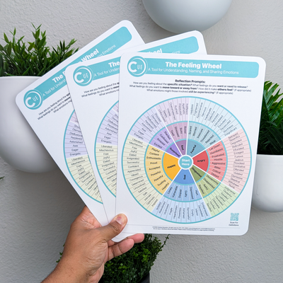Feeling Wheel 3 Pack, 8.5 x 11 Soft-Touch Matte Laminated Cardstock