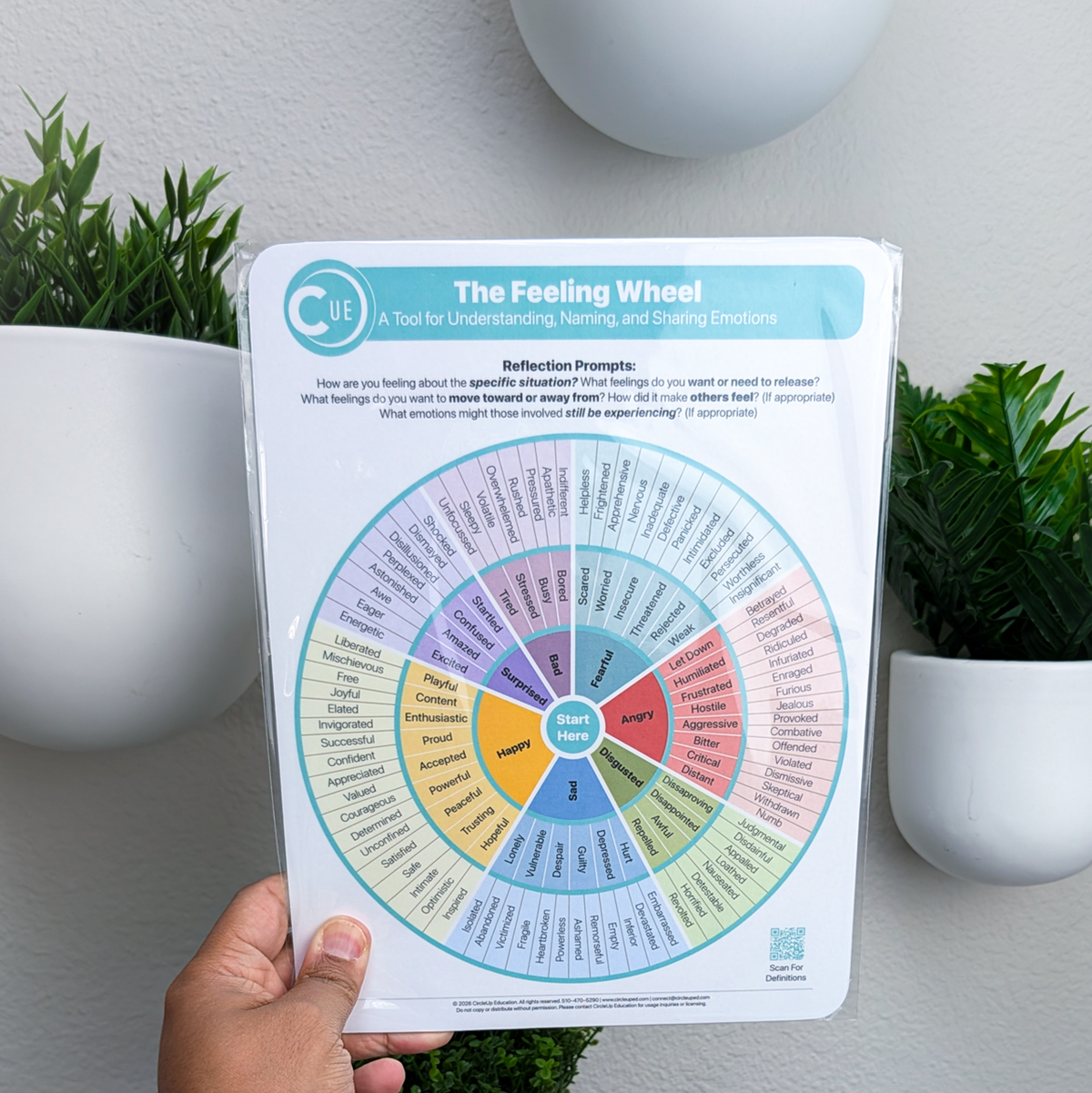 Feeling Wheel 3 Pack, 8.5 x 11 Soft-Touch Matte Laminated Cardstock