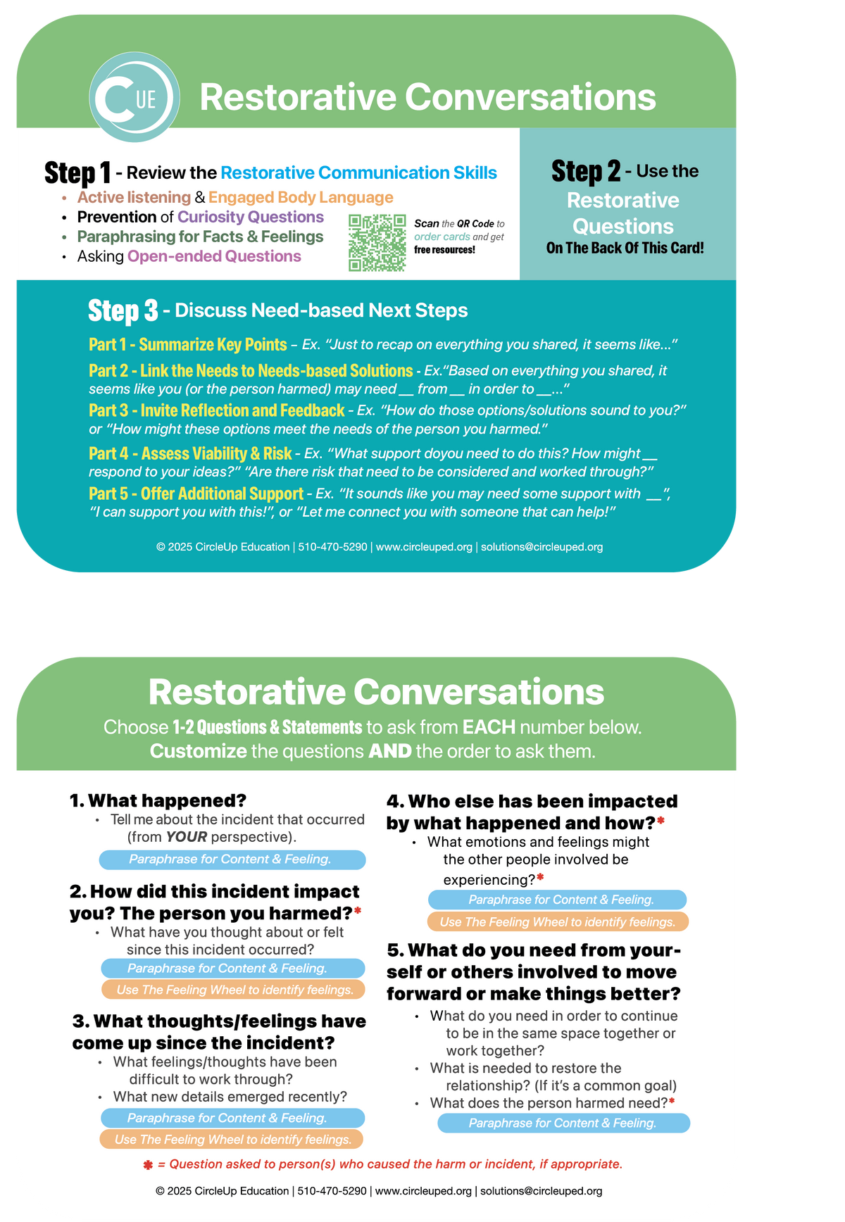 Restorative Conversations™ Card  – Bulk Packs